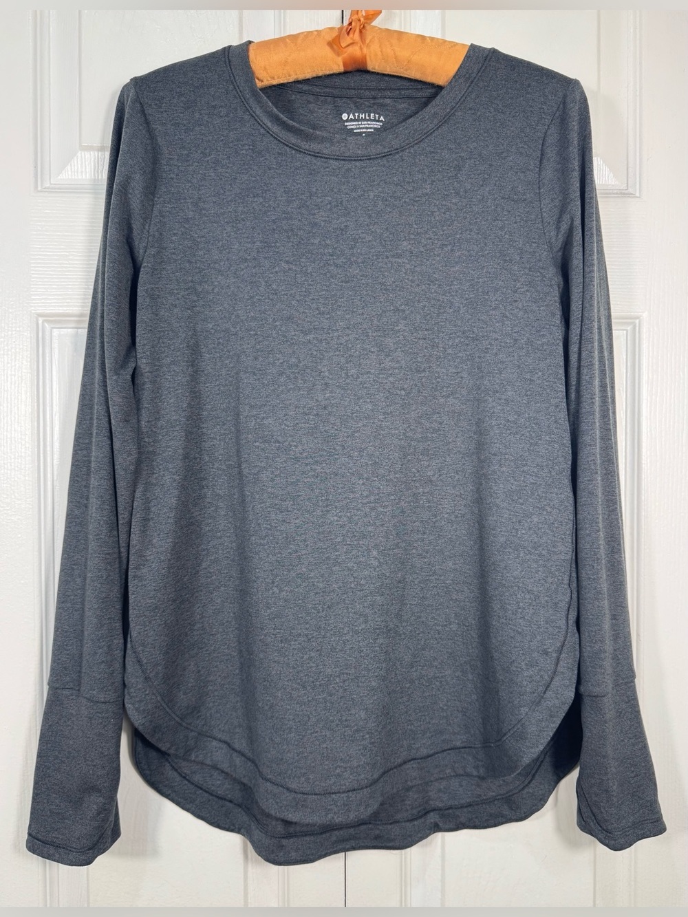 Athleta Uptempo Long Sleeve Top Gray Heather Size Small NWOT